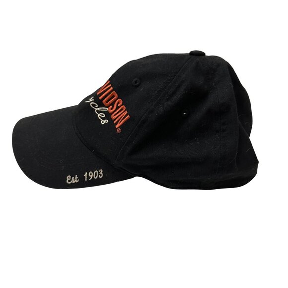 Harley Davidson Medium Black Fitted Cotton Ball Cap Embroidered Logo - Picture 4 of 9